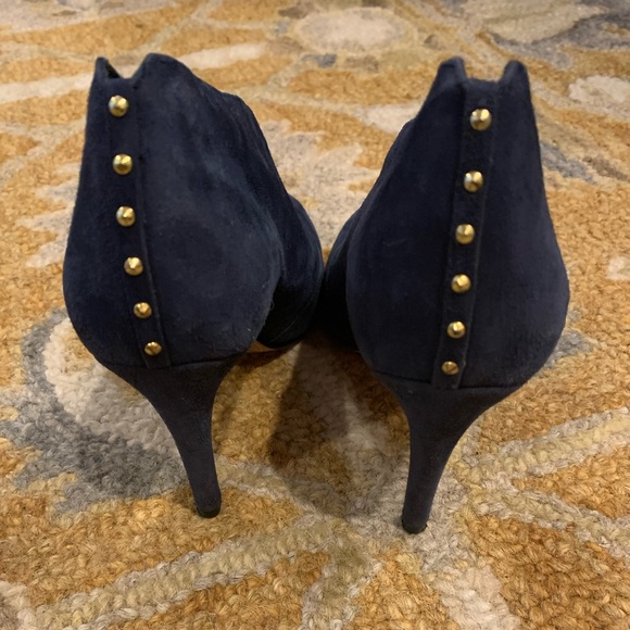 Halogen Navy Suede Peep Toe Heel - Picture 4 of 4